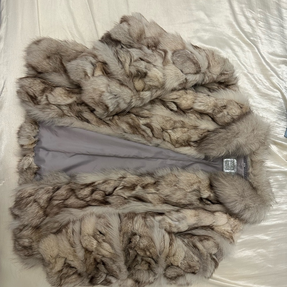 Saga Furs Natural Fur Jacket in Gray and Brown